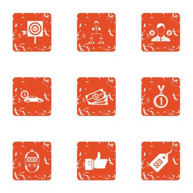 Nakit Icons set, grunge tarzı yükseltme