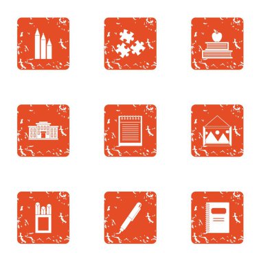 Çalışma taahhüt simgeler kümesi, grunge tarzı