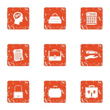 Kağıt belge simgeler kümesi, grunge tarzı