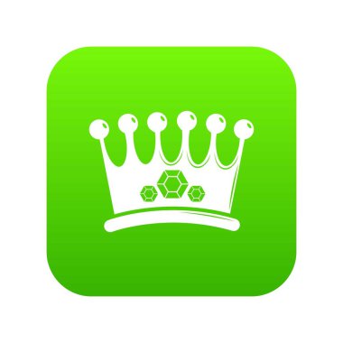 Taç yeşil simge vektör