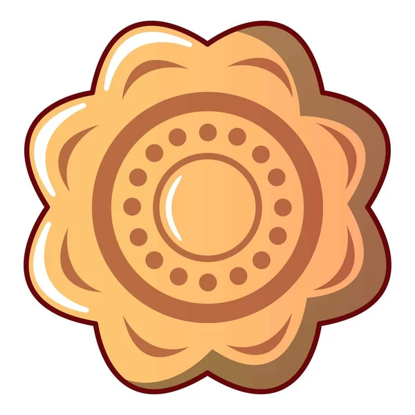 Flower soubor cookie ikona, kreslený styl — Stockový vektor