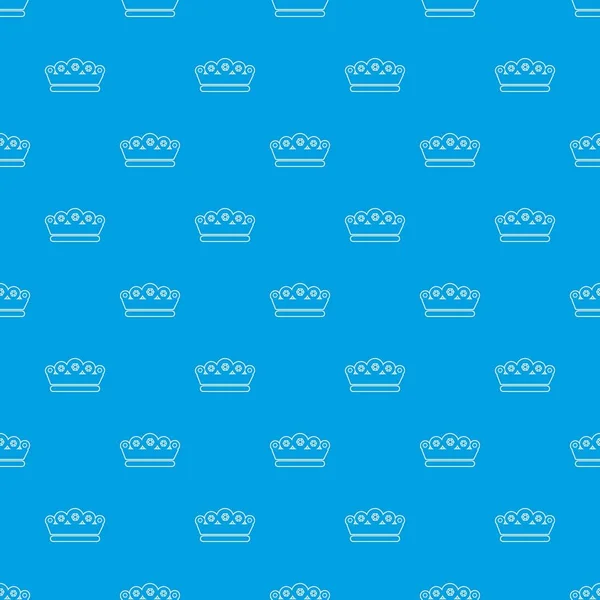 King crown pattern vector seamless blue — Stock Vector
