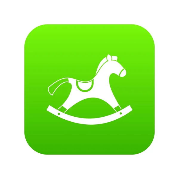 Koń na biegunach ikona zielony cyfrowy — Wektor stockowy