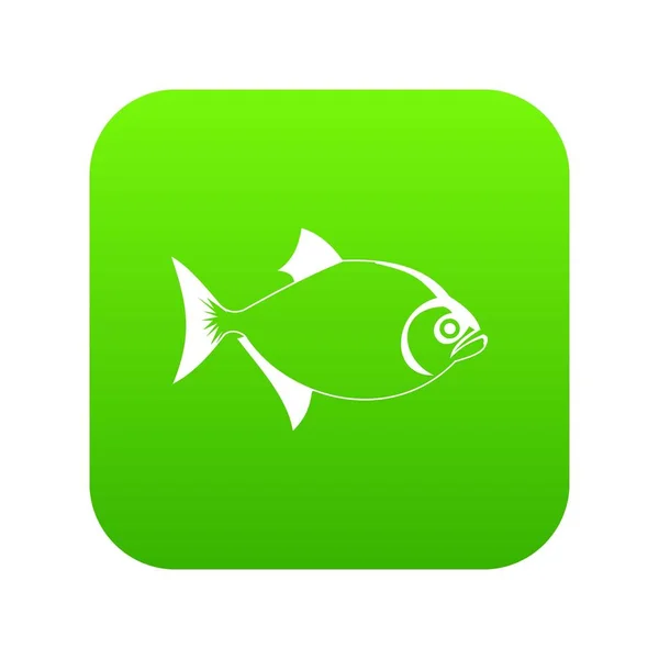 Fish icon digital green — Stock Vector