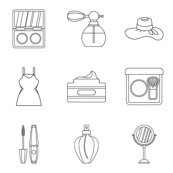 Living well icons set, outline style — Stock Vector