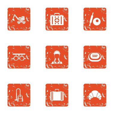 Tıbbi hijyen simgeler kümesi, grunge tarzı