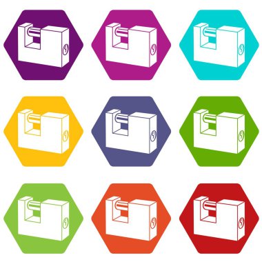 9 vektör asma kilit Icons set