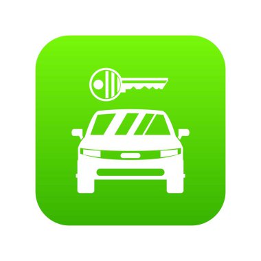 Araba ve anahtar simgesi dijital yeşil