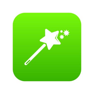 Sihirli değnek yeşil simge vektör