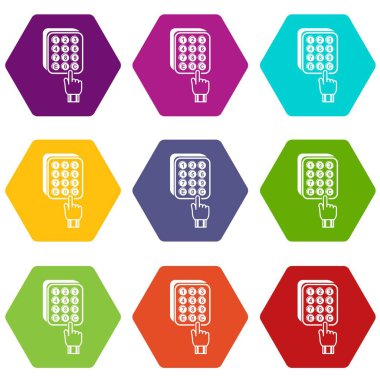 9 vektör dijital kilit Icons set