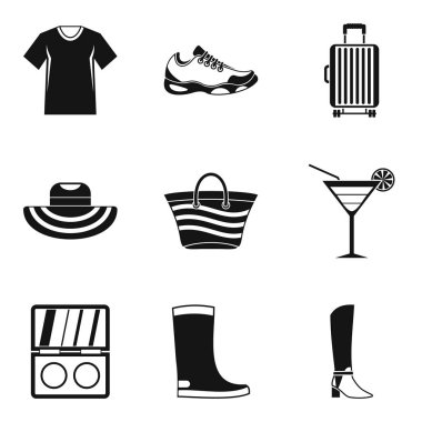 Basit tarzı alışveriş yer simgeler kümesi