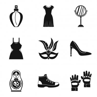 Perakende alanı Icons set, basit tarzı