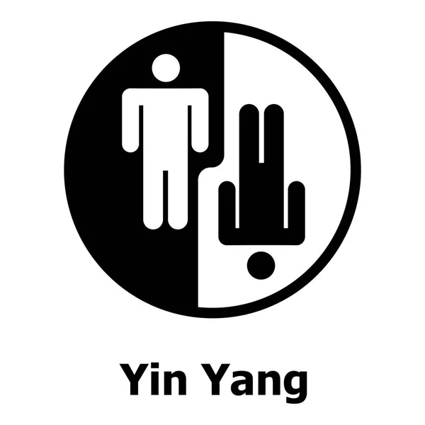 Ying yang ícone, estilo simples —  Vetores de Stock