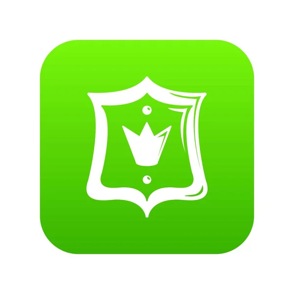 Royal icona scudo vettore verde — Vettoriale Stock
