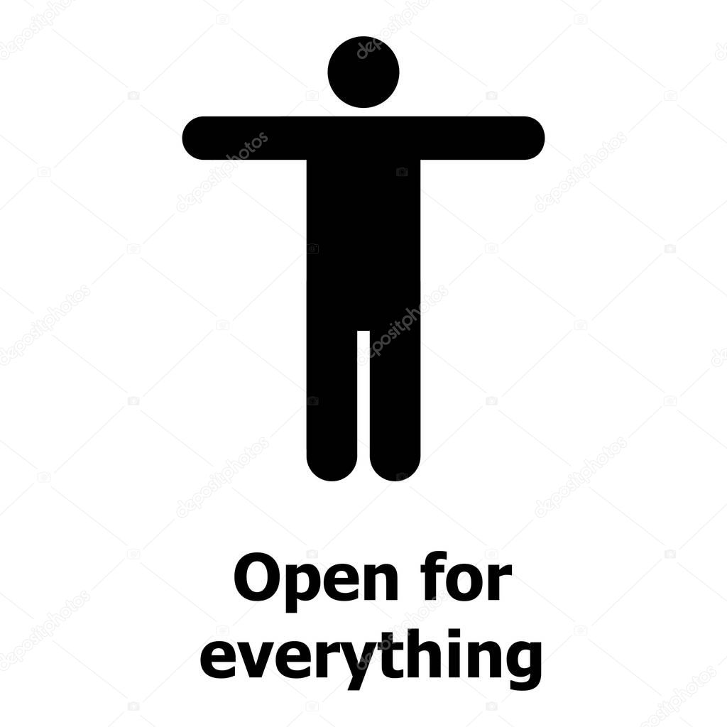 Open for everything icon. Simple illustration of open for everything vector icon for web