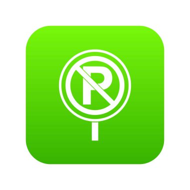 Hiçbir Park işareti simgesi dijital yeşil