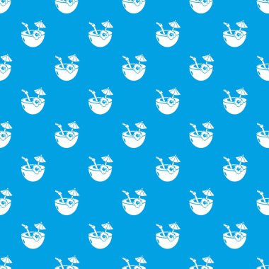 Hindistan cevizi kokteyl desen vektör kesintisiz mavi