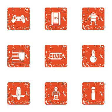 Çocuk robot simgeler kümesi, grunge tarzı