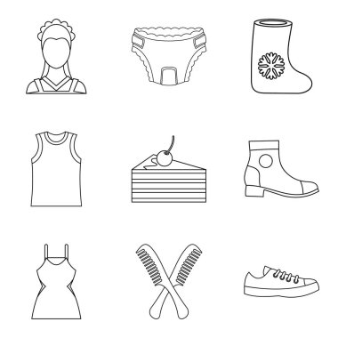 Fuar Alanı Icons set, anahat stili