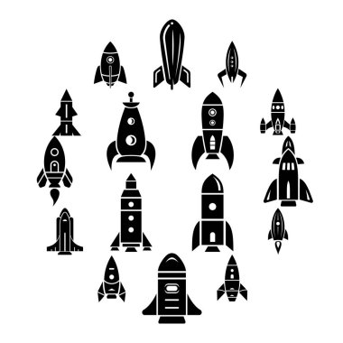 Roket Icons set, basit tarzı