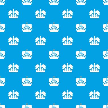 Kral taç desen vektör kesintisiz mavi