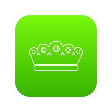 Kral taç yeşil simge vektör