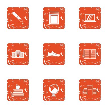 Bütün okul simgeler kümesi, grunge tarzı