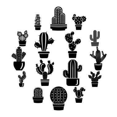 Kaktüs Icons set, basit tarzı