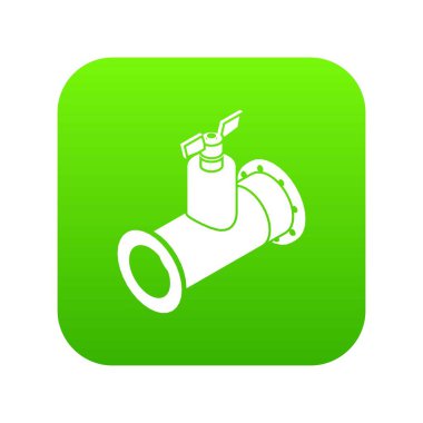 Boru musluk yeşil simge vektör