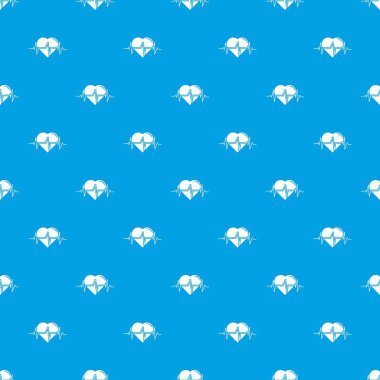 Kalp nabız desen vektör kesintisiz mavi