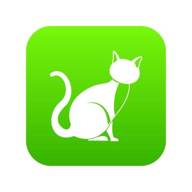 Kara kedi simgesi dijital yeşil