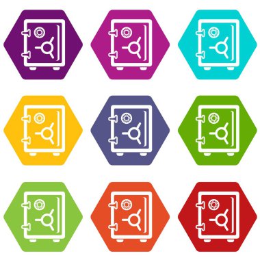 9 vektör güvenli Icons set