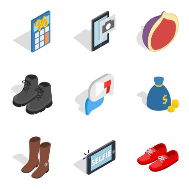 Icons set, izometrik stil satın