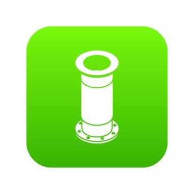 Kanalizasyon boru yeşil simge vektör