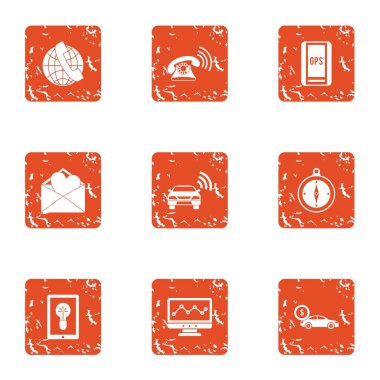 GPS hizmeti simgeler kümesi, grunge tarzı ara