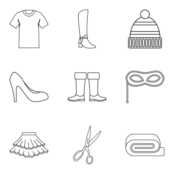 Shopping tour iconen set, een overzicht van stijl — Stockvector