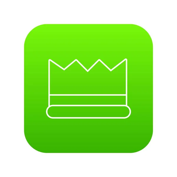 Ícone da coroa de prata vetor verde — Vetor de Stock