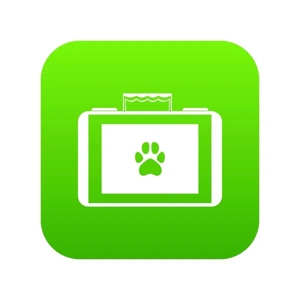 动物手提箱图标数字绿色 — 图库矢量图片
