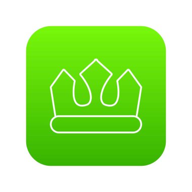 Bronz taç yeşil simge vektör