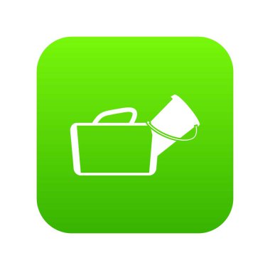 İlk yardım çantası simgesini dijital yeşil