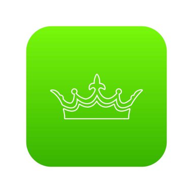 Ortaçağ taç yeşil simge vektör