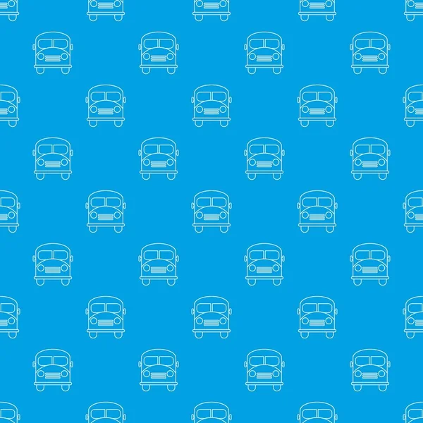 School bus pattern vector seamless blue — Stock Vector