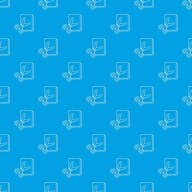 Makas kağıt desen vektör kesintisiz mavi