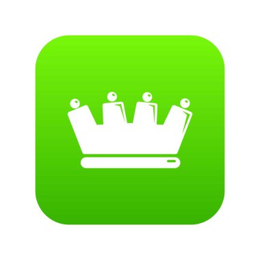 Siluet taç yeşil simge vektör