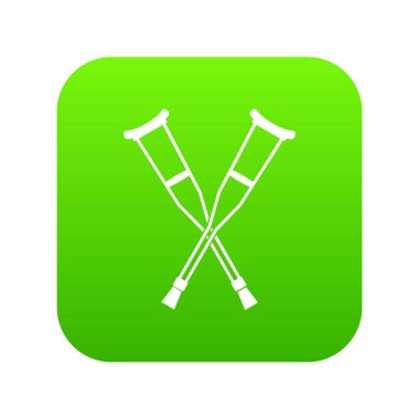 Koltuk değneği simgesi dijital yeşil