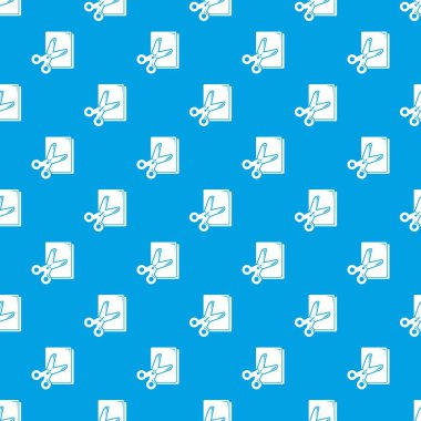 Makas kağıt desen vektör kesintisiz mavi