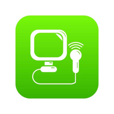 Ultrason yeşil simge vektör