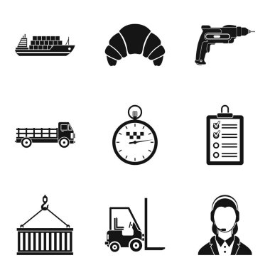 İş stüdyo Icons set, basit tarzı