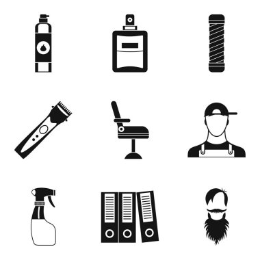 İş stüdyo Icons set, basit tarzı