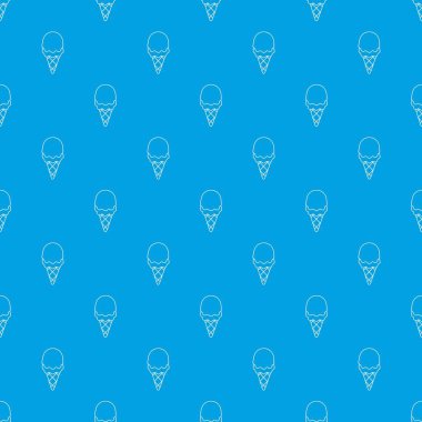 Çilekli dondurma desen vektör kesintisiz mavi